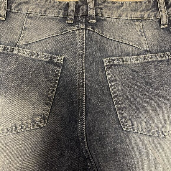 Barrel Leg Jeans PANTS  Womens Size S 29"W 24.5"L‎ Blue Cotton Blend SEAM DETAIL - Picture 14 of 16